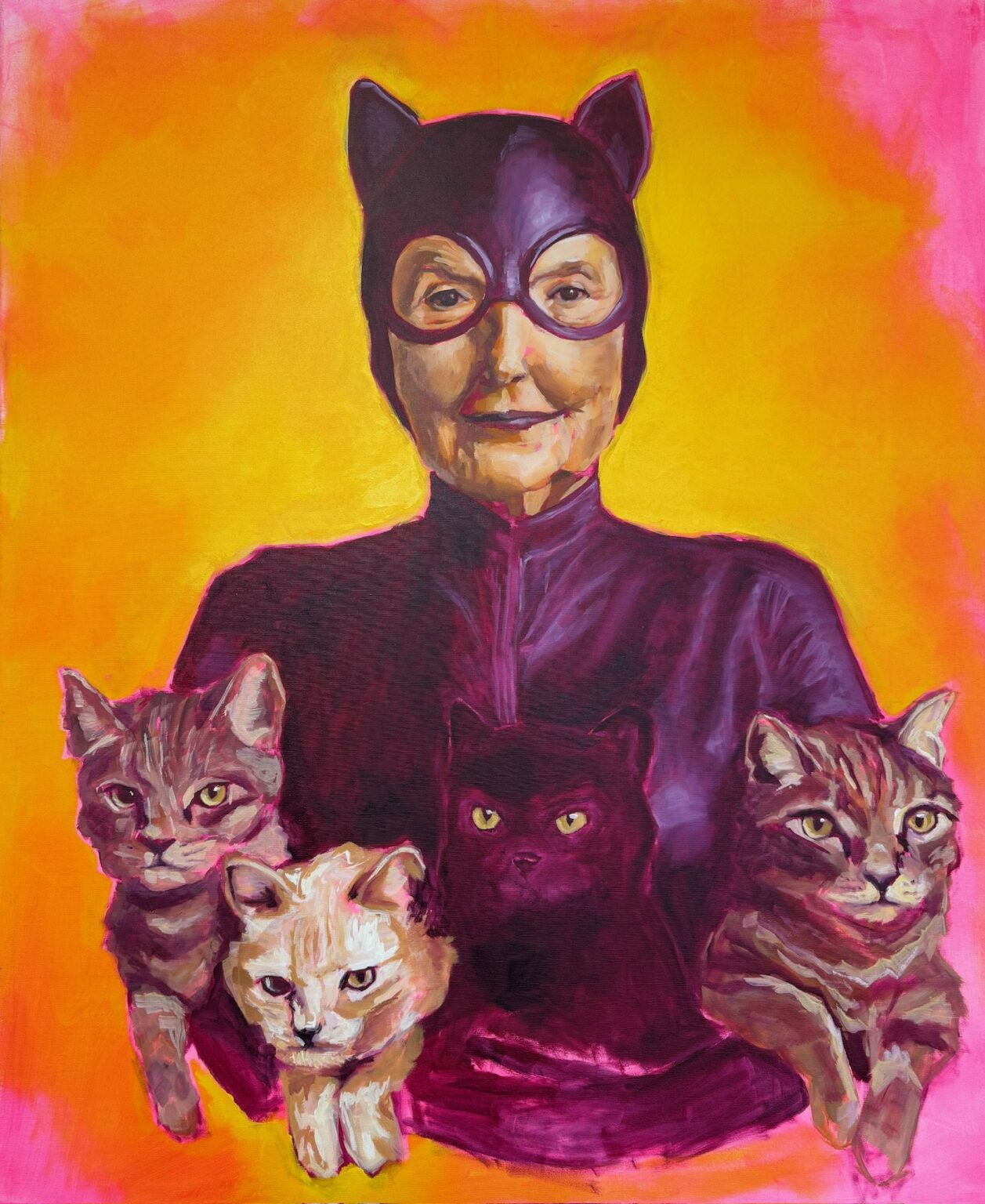 Cat Lady – Gemälde von Annkathrin Immler